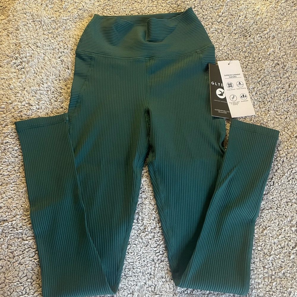 ‘Glyder’ Ribbed & Trendy Jubilant Leggings Teal